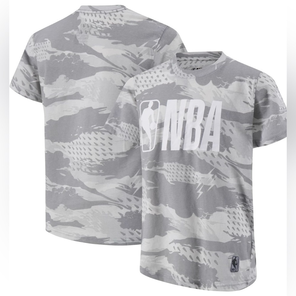 NBA Official Jumpman Logo, Licensed Short Sleeve Grey White Camo T-Shirt…​​ - Picture 2 of 5